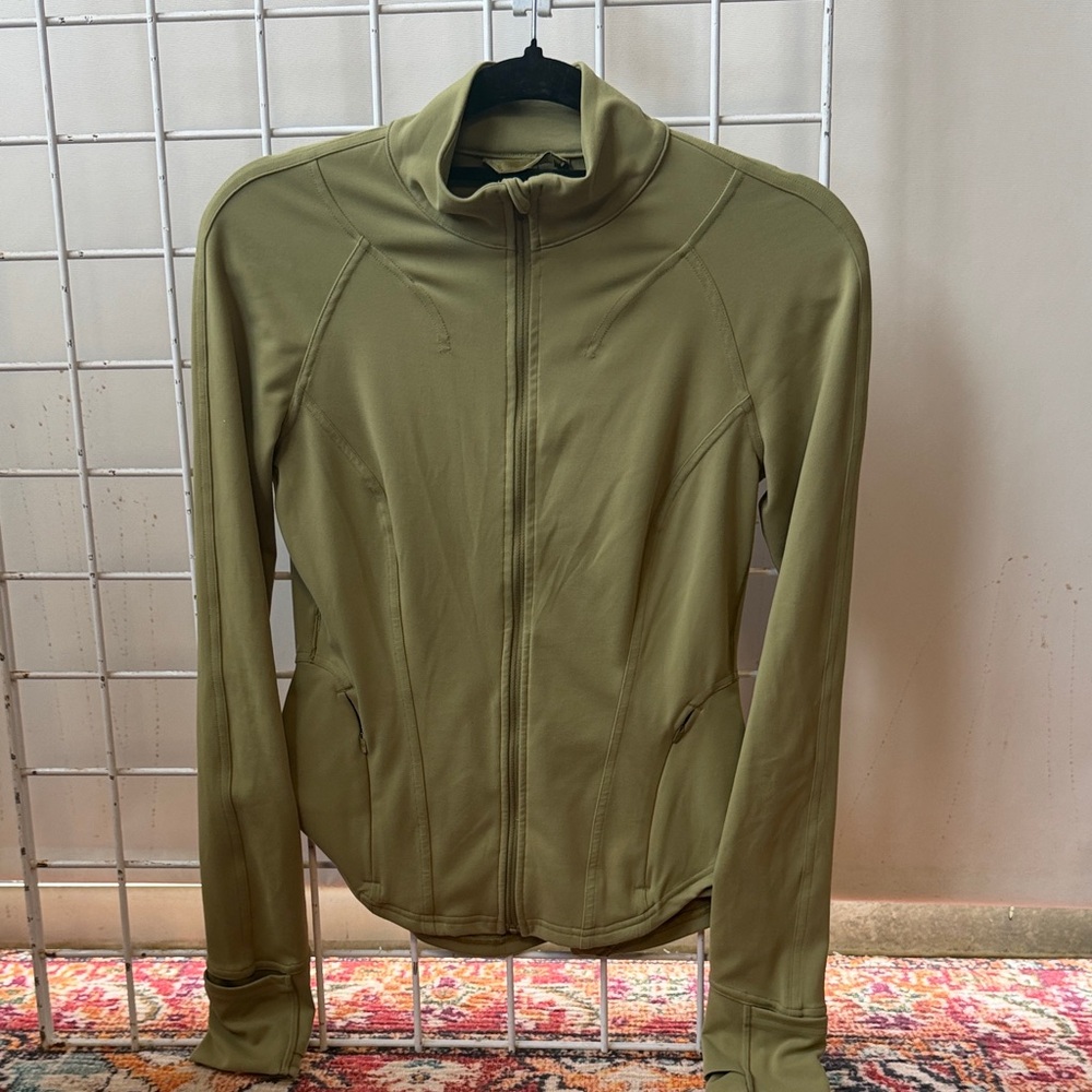 Lululemon Light Olive Green Full-Zip Athletic Jacket Size 4